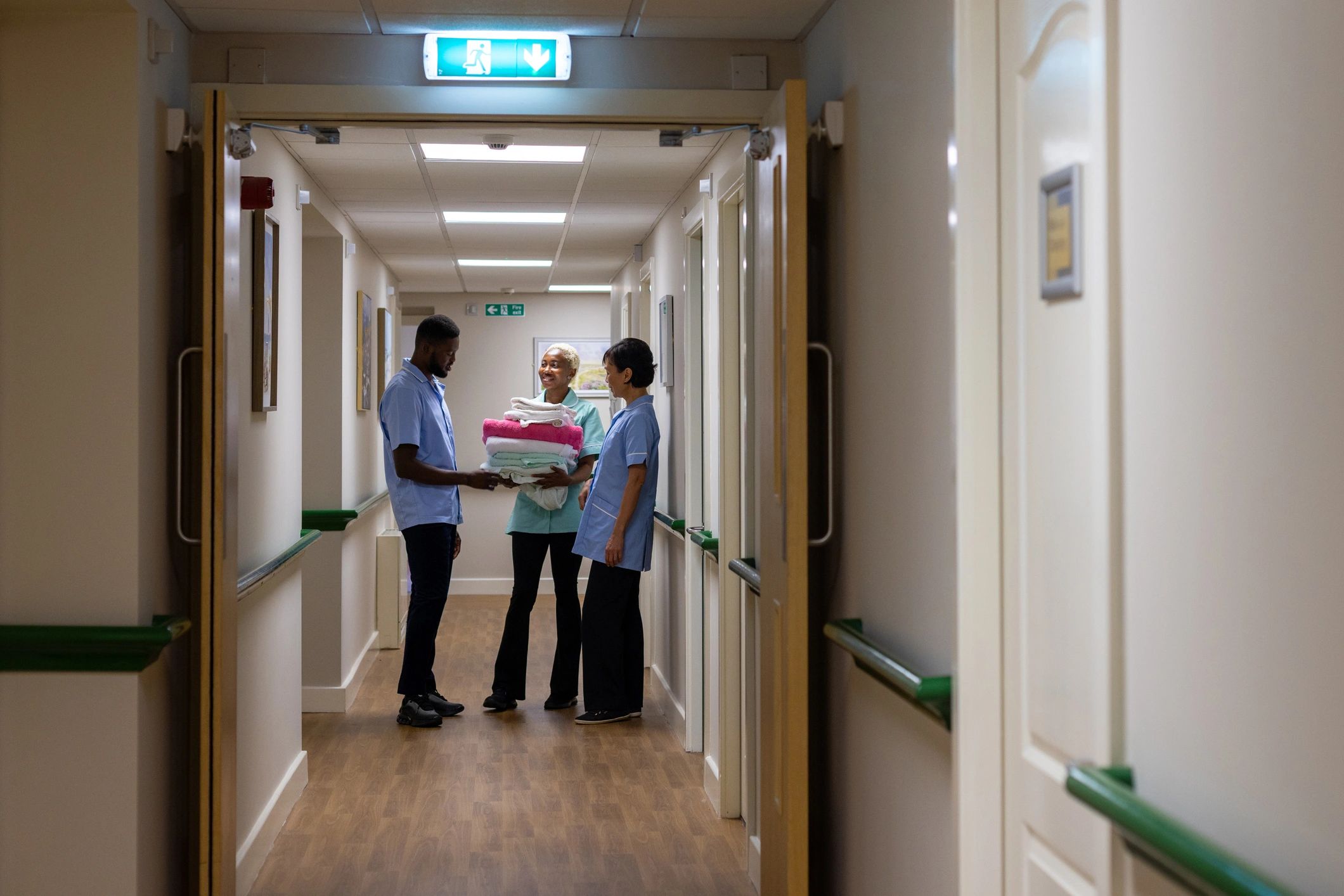 Healthcare professionals in a care setting